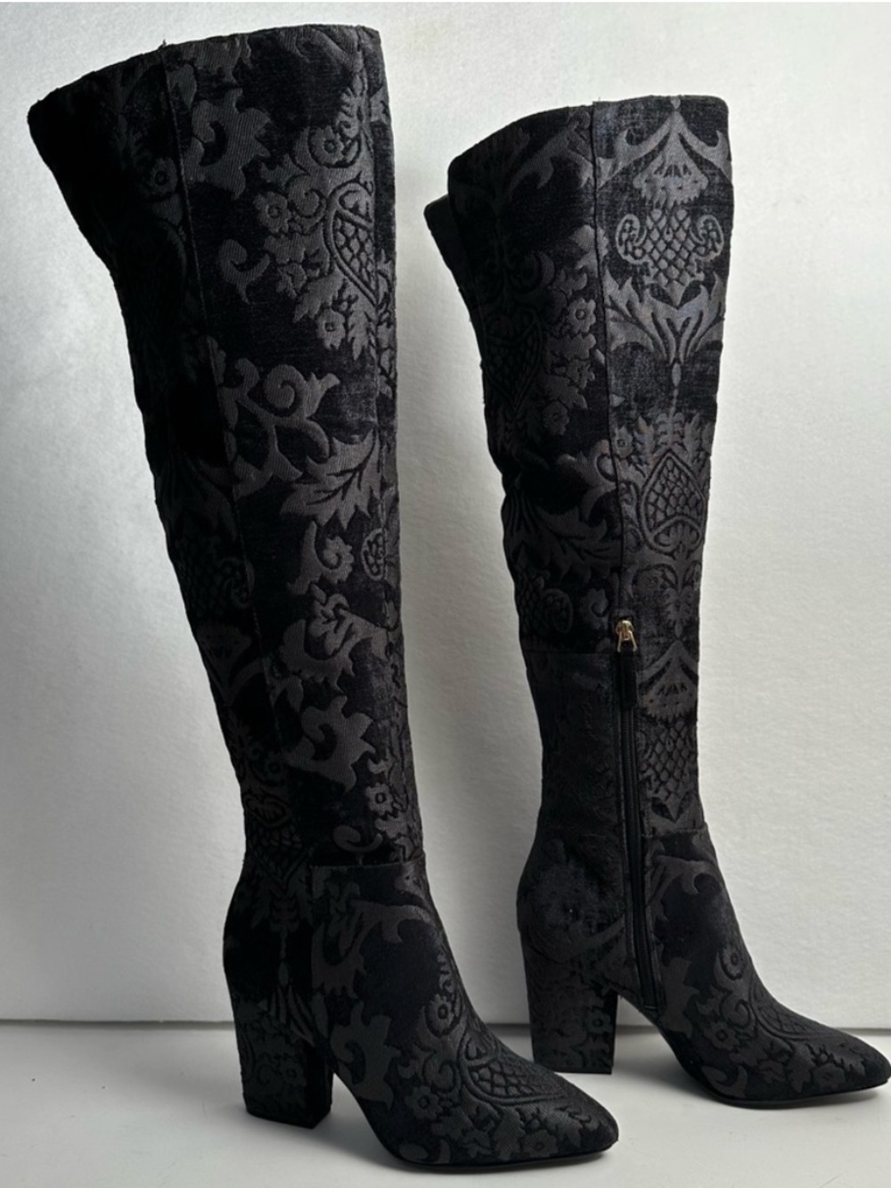 Nine West Siventa Brocade Over-The-Knee black Boots size 7.5